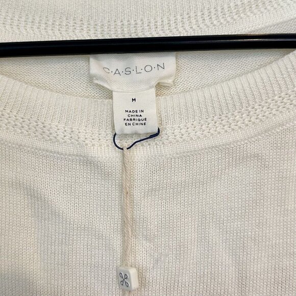 NWT CASLON Colorblock Striped Sweater in Yellow Placed Stripe - M - Picture 4 of 7